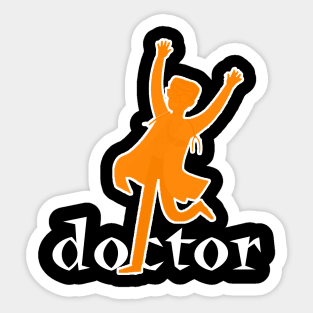 Funny Doctor Gifts - Jumping Doctor Logo T-Shirt Sticker